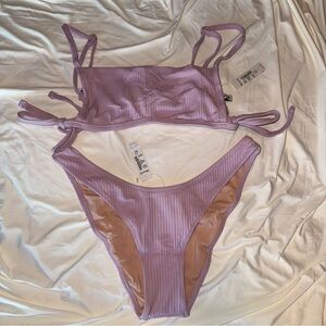 NWT Madewell Lavender Ribbed Bikini Set